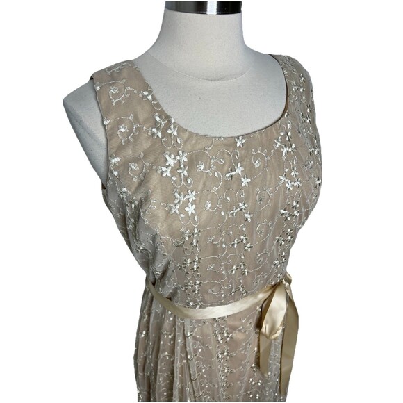 New Coldwater Creek Petite Ivory Layer Lace Dress Cottagecore Romantic fairy 10P - Picture 2 of 12